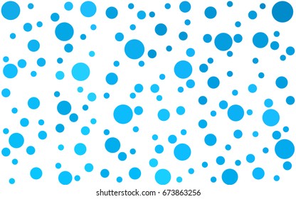 Light BLUE vector illustration which consist of circles. Dotted gradient design for your business. Creative geometric background in halftone style with colored spots.