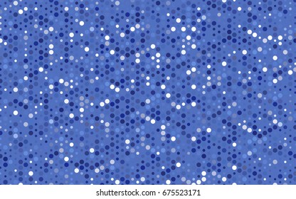 Light BLUE vector illustration which consist of circles. Dotted gradient design for your business. Creative geometric background in halftone style with colored spots.