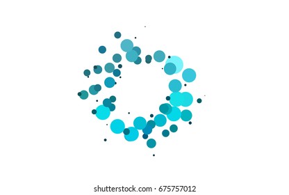Light BLUE vector illustration which consist of circles. Dotted gradient design for your business. Creative geometric background in halftone style with colored spots.
