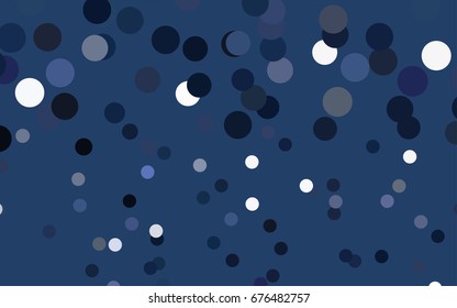 Light BLUE vector illustration which consist of circles. Dotted gradient design for your business. Creative geometric background in halftone style with colored spots.