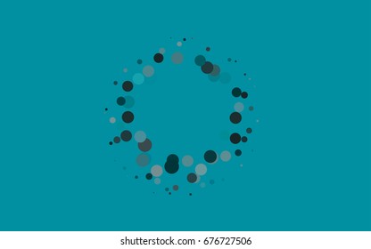 Light BLUE vector illustration which consist of circles. Dotted gradient design for your business. Creative geometric background in halftone style with colored spots.