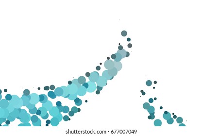 Light BLUE vector illustration which consist of circles. Dotted gradient design for your business. Creative geometric background in halftone style with colored spots.