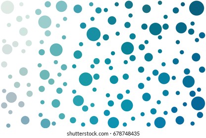 Light BLUE vector illustration which consist of circles. Dotted gradient design for your business. Creative geometric background in halftone style with colored spots.