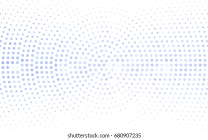 Light BLUE vector illustration which consist of circles. Dotted gradient design for your business. Creative geometric background in halftone style with colored spots.