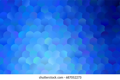 Light BLUE vector illustration which consist of circles. Dotted gradient design for your business. Creative geometric background in halftone style with colored spots.
