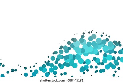 Light BLUE vector illustration which consist of circles. Dotted gradient design for your business. Creative geometric background in halftone style with colored spots.
