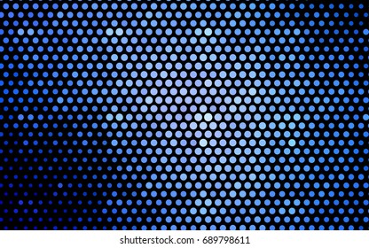 Light BLUE vector illustration which consist of circles. Dotted gradient design for your business. Creative geometric background in halftone style with colored spots.