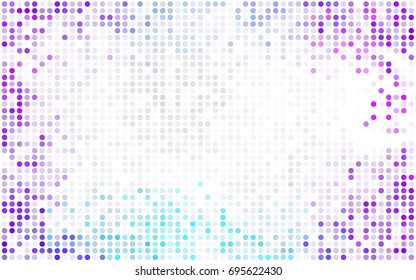 Light BLUE vector illustration which consist of circles. Dotted gradient design for your business. Creative geometric background in halftone style with colored spots.