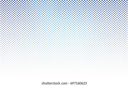 Light BLUE vector illustration which consist of circles. Dotted gradient design for your business. Creative geometric background in halftone style with colored spots.