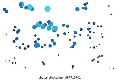 Light BLUE vector illustration which consist of circles. Dotted gradient design for your business. Creative geometric background in halftone style with colored spots.
