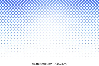 Light BLUE vector illustration which consist of circles. Dotted gradient design for your business. Creative geometric background in halftone style with colored spots.