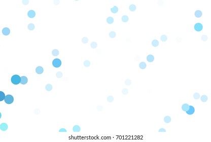 Light BLUE vector illustration which consist of circles. Dotted gradient design for your business. Creative geometric background in halftone style with colored spots.