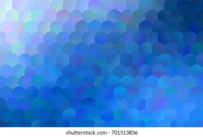 Light BLUE vector illustration which consist of circles. Dotted gradient design for your business. Creative geometric background in halftone style with colored spots.