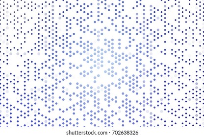 Light BLUE vector illustration which consist of circles. Dotted gradient design for your business. Creative geometric background in halftone style with colored spots.
