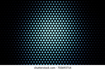Light BLUE vector illustration which consist of circles. Dotted gradient design for your business. Creative geometric background in halftone style with colored spots.