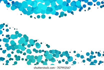 Light BLUE vector illustration which consist of circles. Dotted gradient design for your business. Creative geometric background in halftone style with colored spots.