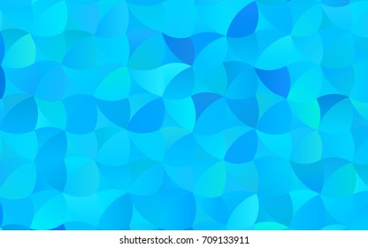 Light BLUE vector illustration which consist of circles. Dotted gradient design for your business. Creative geometric background in halftone style with colored spots.