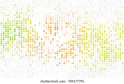 Light BLUE vector illustration which consist of circles. Dotted gradient design for your business. Creative geometric background in halftone style with colored spots.
