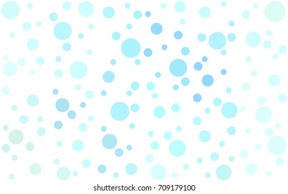 Light BLUE vector illustration which consist of circles. Dotted gradient design for your business. Creative geometric background in halftone style with colored spots.