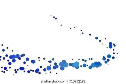 Light BLUE vector illustration which consist of circles. Dotted gradient design for your business. Creative geometric background in halftone style with colored spots.