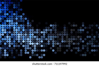 Light BLUE vector illustration which consist of circles. Dotted gradient design for your business. Creative geometric background in halftone style with colored spots.