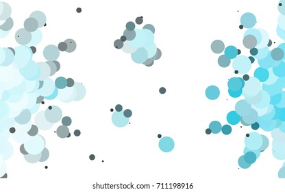 Light BLUE vector illustration which consist of circles. Dotted gradient design for your business. Creative geometric background in halftone style with colored spots.