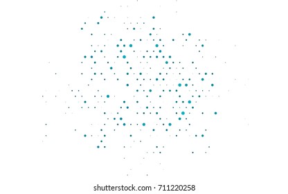 Light BLUE vector illustration which consist of circles. Dotted gradient design for your business. Creative geometric background in halftone style with colored spots.