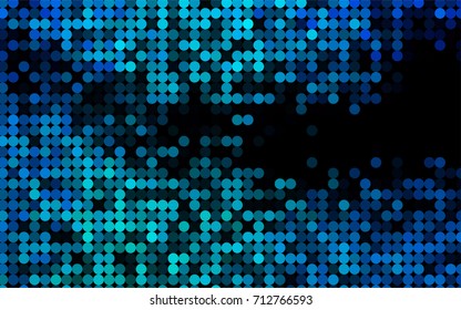 Light BLUE vector illustration which consist of circles. Dotted gradient design for your business. Creative geometric background in halftone style with colored spots.