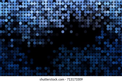 Light BLUE vector illustration which consist of circles. Dotted gradient design for your business. Creative geometric background in halftone style with colored spots.