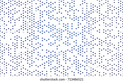 Light BLUE vector illustration which consist of circles. Dotted gradient design for your business. Creative geometric background in halftone style with colored spots.