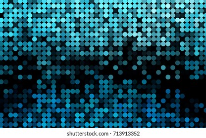 Light BLUE vector illustration which consist of circles. Dotted gradient design for your business. Creative geometric background in halftone style with colored spots.