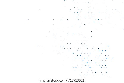 Light BLUE vector illustration which consist of circles. Dotted gradient design for your business. Creative geometric background in halftone style with colored spots.