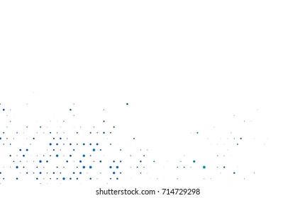Light BLUE vector illustration which consist of circles. Dotted gradient design for your business. Creative geometric background in halftone style with colored spots.