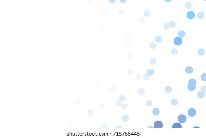 Light BLUE vector illustration which consist of circles. Dotted gradient design for your business. Creative geometric background in halftone style with colored spots.