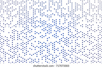 Light BLUE vector illustration which consist of circles. Dotted gradient design for your business. Creative geometric background in halftone style with colored spots.