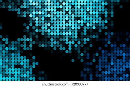 Light BLUE vector illustration which consist of circles. Dotted gradient design for your business. Creative geometric background in halftone style with colored spots.