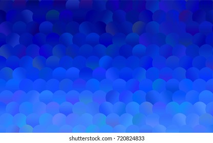 Light BLUE vector illustration which consist of circles. Dotted gradient design for your business. Creative geometric background in halftone style with colored spots.