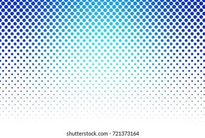 Light BLUE vector illustration which consist of circles. Dotted gradient design for your business. Creative geometric background in halftone style with colored spots.