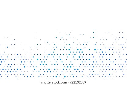 Light BLUE vector illustration which consist of circles. Dotted gradient design for your business. Creative geometric background in halftone style with colored spots.