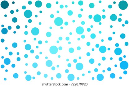 Light BLUE vector illustration which consist of circles. Dotted gradient design for your business. Creative geometric background in halftone style with colored spots.
