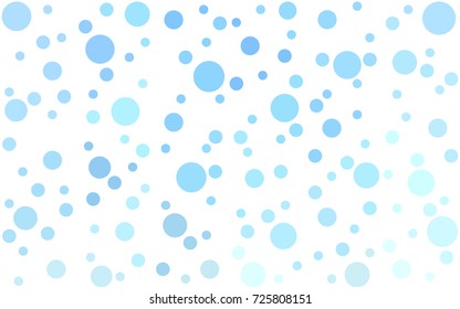 Light BLUE vector illustration which consist of circles. Dotted gradient design for your business. Creative geometric background in halftone style with colored spots.
