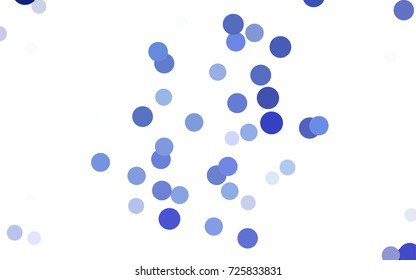 Light BLUE vector illustration which consist of circles. Dotted gradient design for your business. Creative geometric background in halftone style with colored spots.