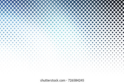Light BLUE vector illustration which consist of circles. Dotted gradient design for your business. Creative geometric background in halftone style with colored spots.