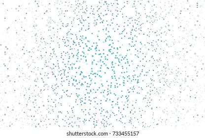 Light BLUE vector illustration which consist of circles. Dotted gradient design for your business. Creative geometric background in halftone style with colored spots.