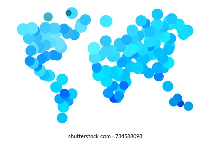 Light BLUE vector illustration which consist of circles. Dotted gradient design for your business. Creative geometric background in halftone style with colored spots.