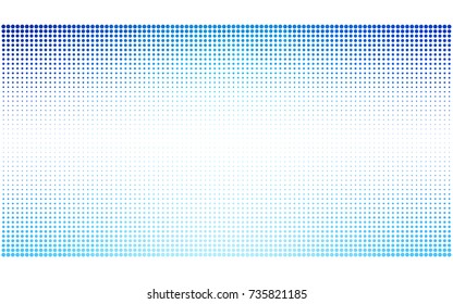 Light BLUE vector illustration which consist of circles. Dotted gradient design for your business. Creative geometric background in halftone style with colored spots.