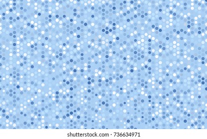 Light BLUE vector illustration which consist of circles. Dotted gradient design for your business. Creative geometric background in halftone style with colored spots.