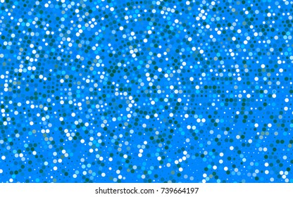 Light BLUE vector illustration which consist of circles. Dotted gradient design for your business. Creative geometric background in halftone style with colored spots.