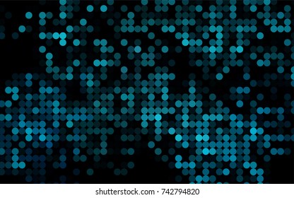 Light BLUE vector illustration which consist of circles. Dotted gradient design for your business. Creative geometric background in halftone style with colored spots.
