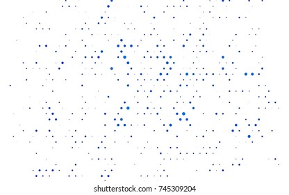 Light BLUE vector illustration which consist of circles. Dotted gradient design for your business. Creative geometric background in halftone style with colored spots.